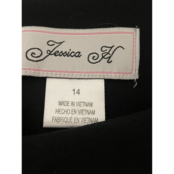 Jessica H Black Bell Sleeve Dress Size 14 94% Polyester 6% Spandex - Picture 12 of 16